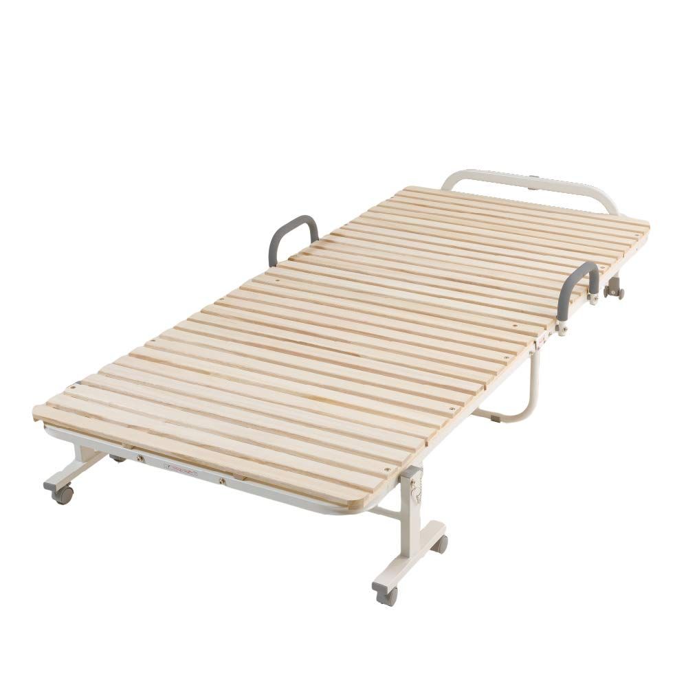 アイリスプラザ すのこベッド 折りたたみ シングル ベッドフレーム すのこ31枚タイプ 桐無垢材 ナチュラル FDBB-9939