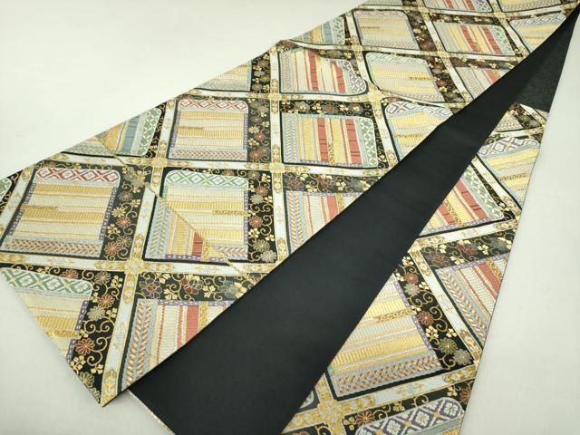 専用 V9374.9329.9368 三点セット ●高級 正絹 六通 袋帯 琵琶 袋帯 美品 逸品 六通 正絹