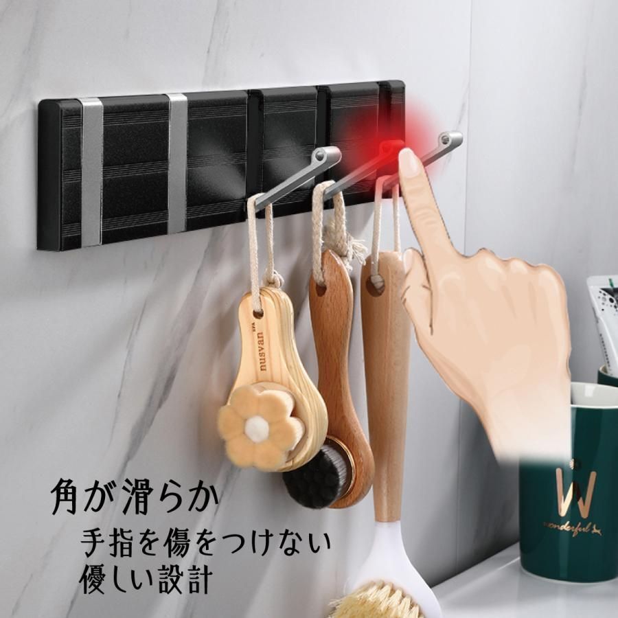 5連フック フリップ コートハンガー ウォールハンガー ハンガーラック 防水 お風呂 浴室 居間 便利グッズ 便利 新生活 8c3y313 NEXPOTALLINN_EU