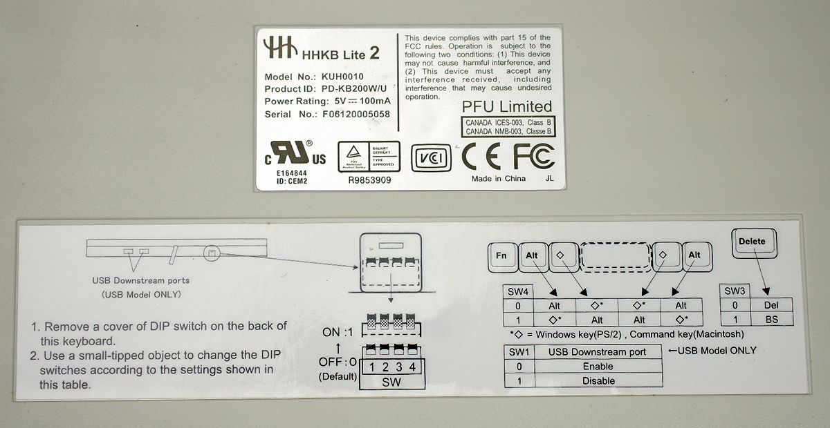 【ほぼ新品】Happy Hacking Keyboard Lite2 英語配列 USB 白-3
