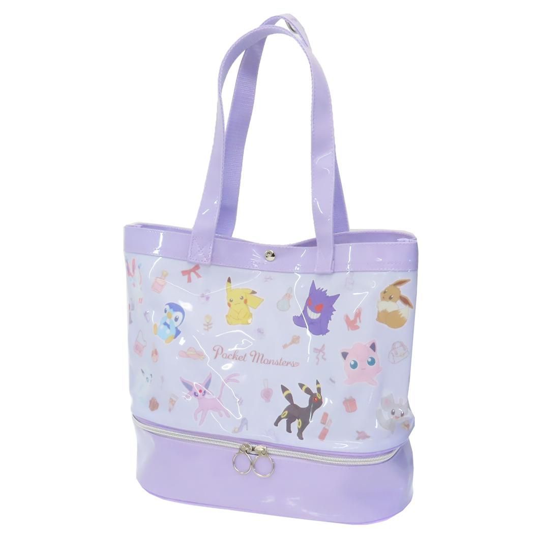 ポケットモンスター プールバッグ 2層トートバッグ 底部ファスナーポケット付き パープル ポケモン マルヨシ ビーチバッグ サマーレジャー用品 キャラクター グッズ 人気・おすすめ｜安定人気・収納便利におすすめ 丁寧対応 配送追跡可 国内発送・保証制度対応