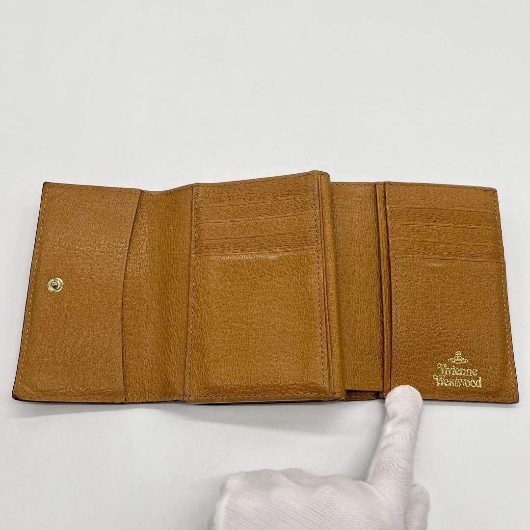 【良品】ヴィヴィアン 三つ折 がま口財布 エグゼクティブ オーブ キャメル 良品】ヴィヴィアン 三つ折 がま口財布 エグゼクティブ オーブ