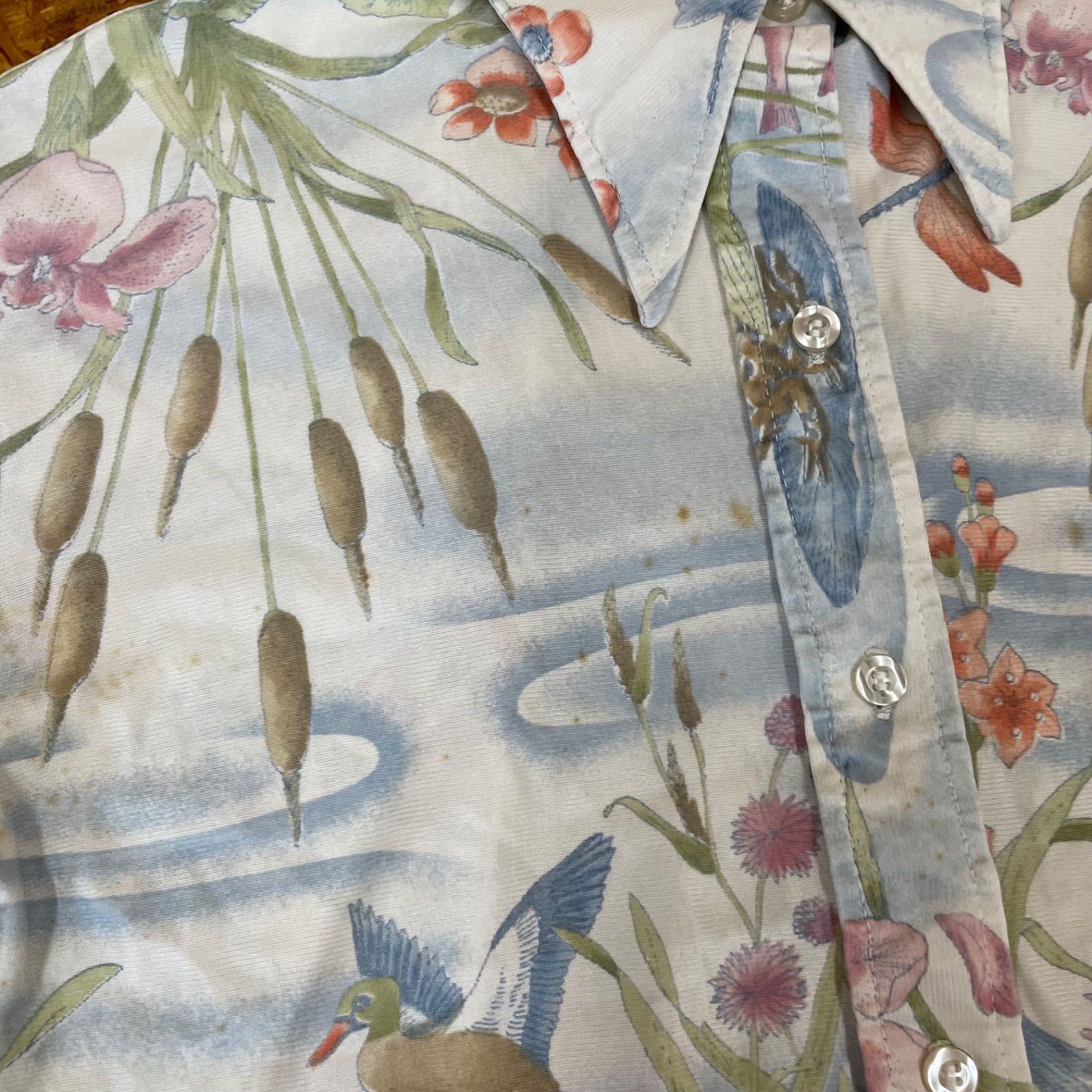 70s Sears mates 総柄 半袖シャツ レディース シアーズ 70年代 USA