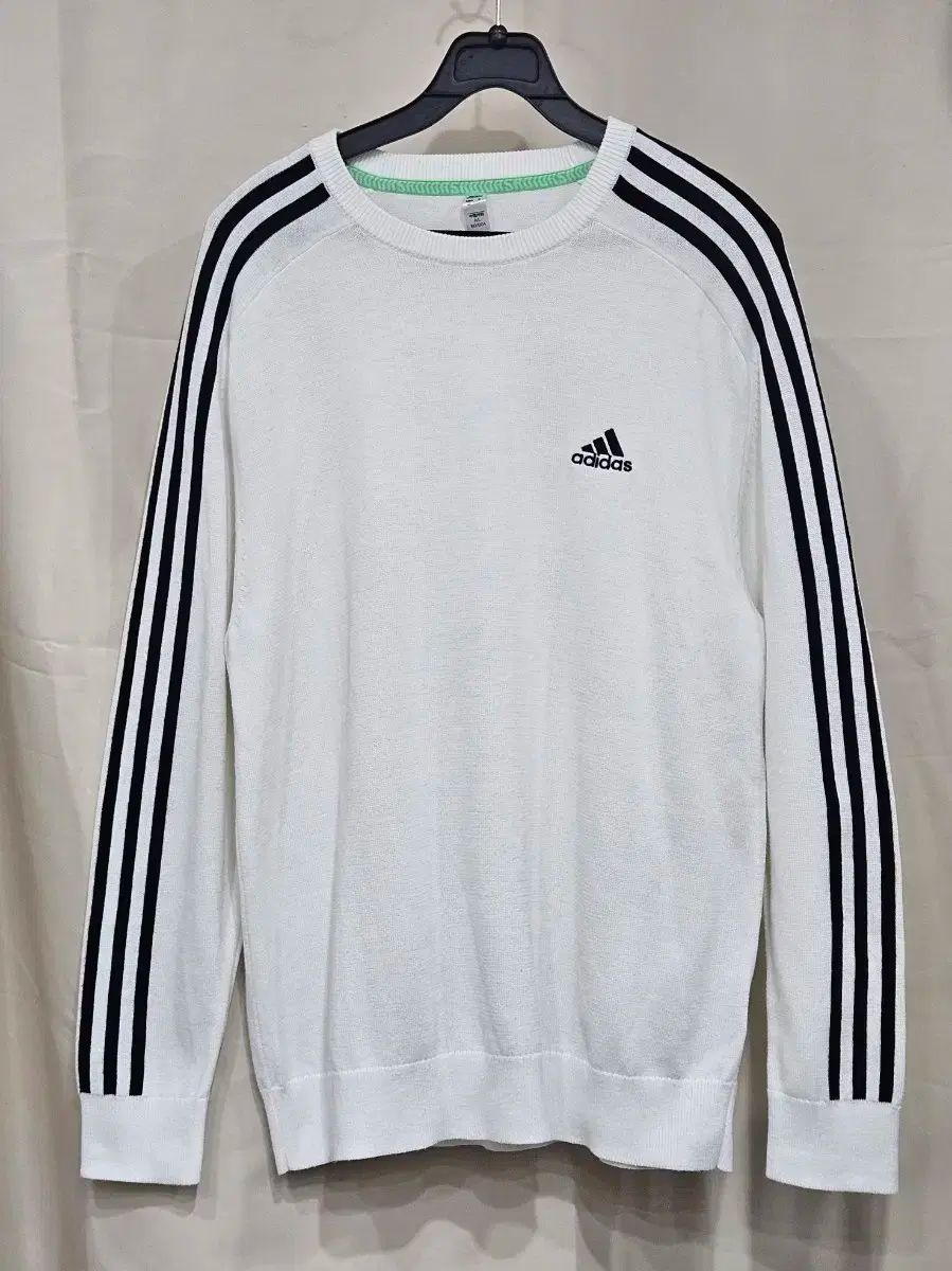 adidas(アディダス) 3本線 ニット セーター ラウンド ティー L