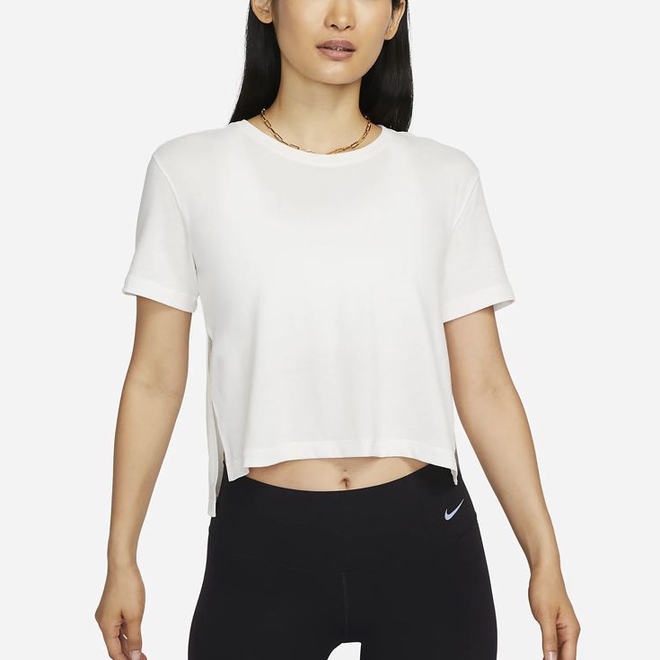 ナイキ nike ヨガ Dri-FIT ランニングTシャツ 半袖 ウィメンズ レディース 女性【dm7026-133】陸上・ランニング用品 M (133)セイル/グレー