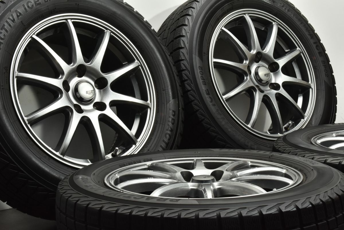 ホイール良好 SPORT ABELIA 16in 6.5J 38 PCD114.3 プラクティバ アイス BP02 215 60R16 ヴェゼル オデッセイ CX-3 MPV