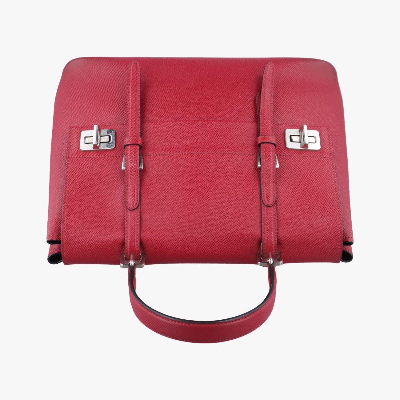 プラダPradaハーフフラップダブルターンロックレッドサフィアーノレザーBN2821180 10 DECORATOM_COM_BR