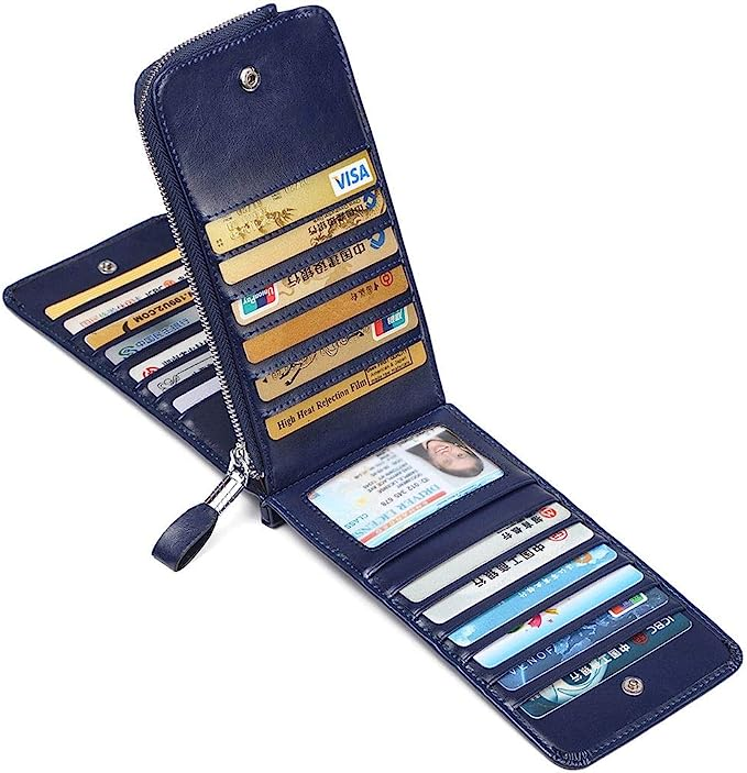 品質のいい L オイルレザーブルー [JEEBURYEE] カードケース メンズ レディース 長財布 薄型 磁気防止 大容量 カード26枚収納  ::46827 4056.80円 その他