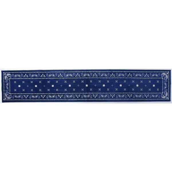 2個セット カキウチ ペイズリー キッチンマット 約240cm ネイビー HPC-3755