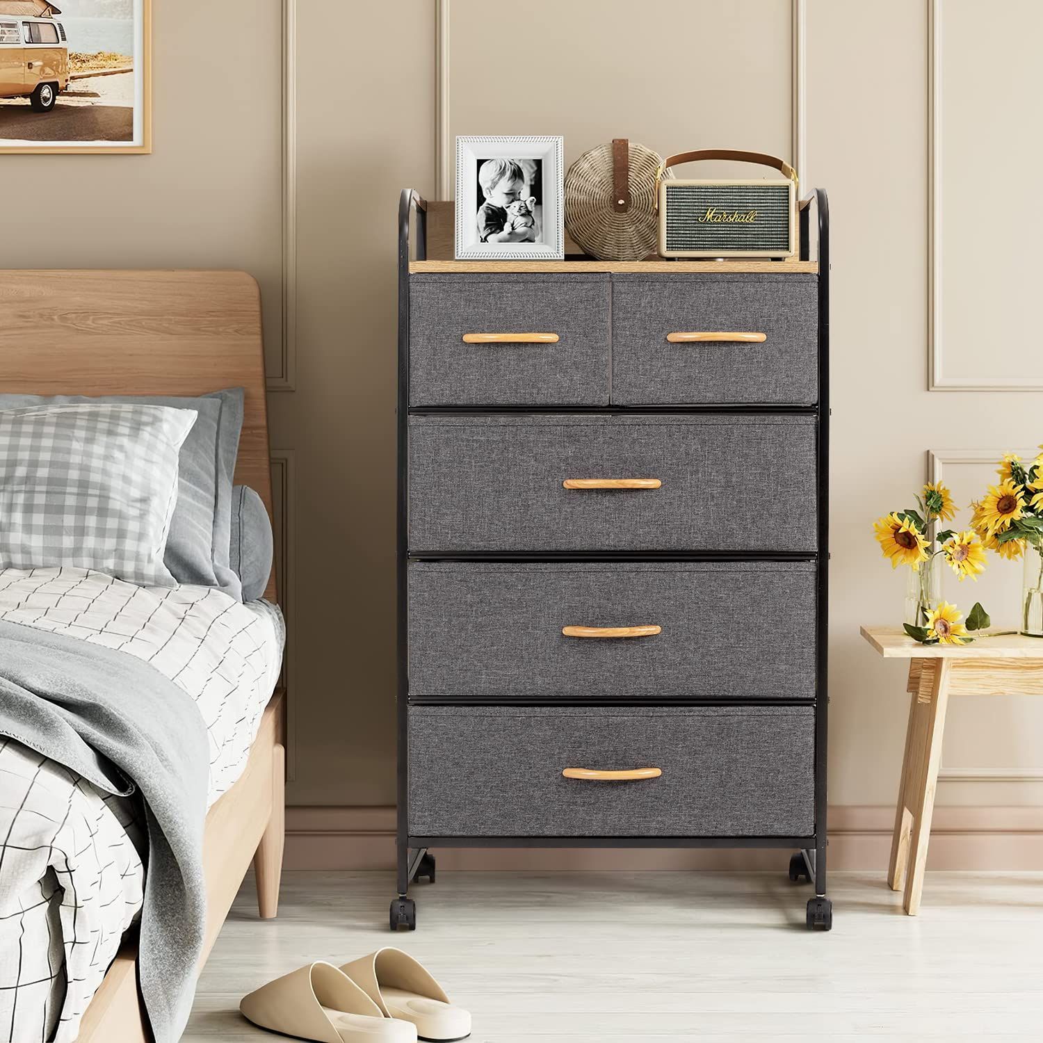 新品 NICEMON チェスト タンス 4段 収納 引き出し 収納棚 5杯大容量