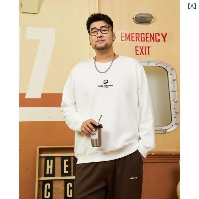 [4XL]秋冬 コーデ メンズ  服 シンプル ファッション オシャレ 大人 かっこいい 大きいサイズ ストリート 紳士服  カジュアル プリント ラウンドネック スウェットシャツ プルオーバー