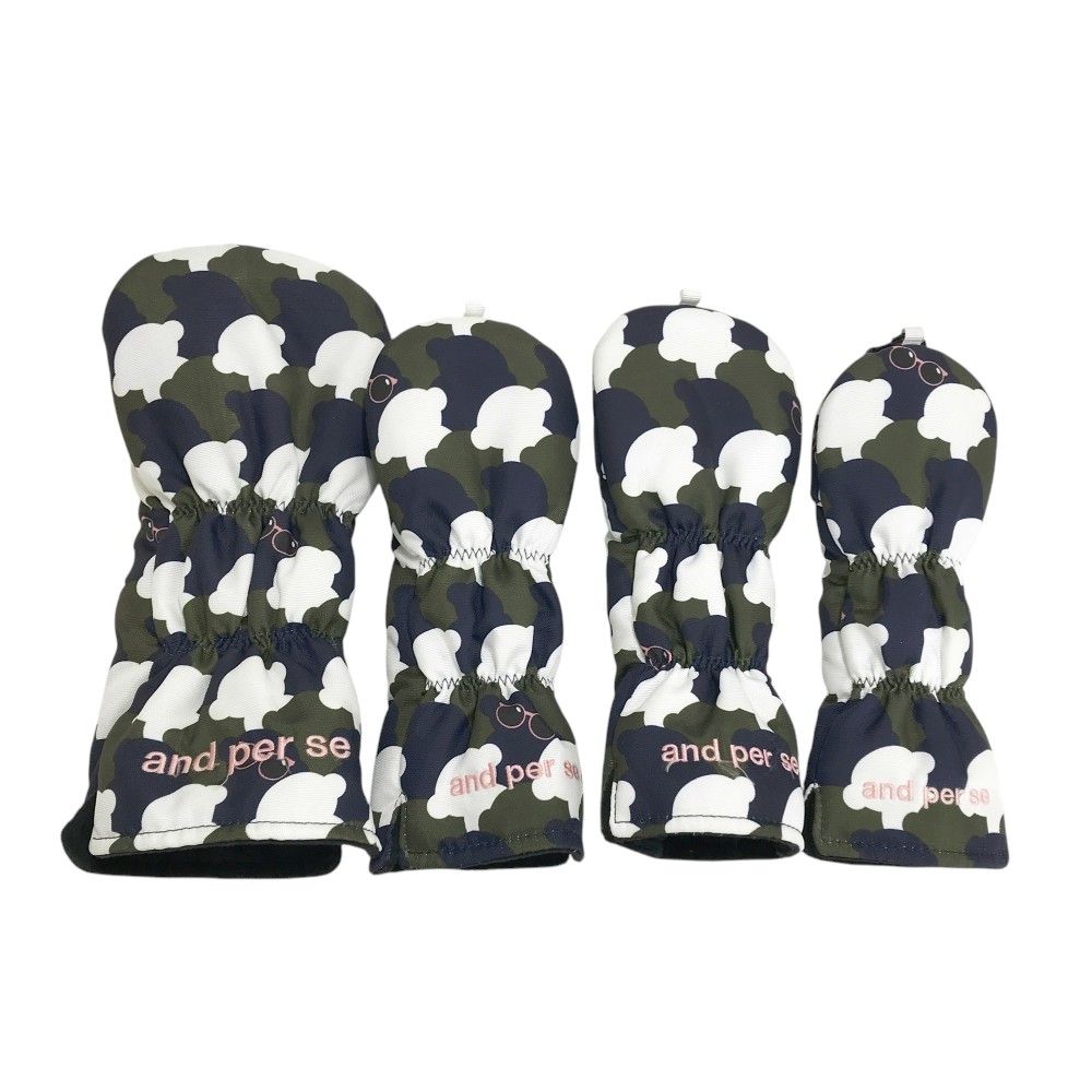 AND PER SE アンパスィ モデル ヘッドカバー 4点セット 総柄 カーキ系 DR×1 FW×2 UT×1 240101537575 ゴルフウェア ストスト