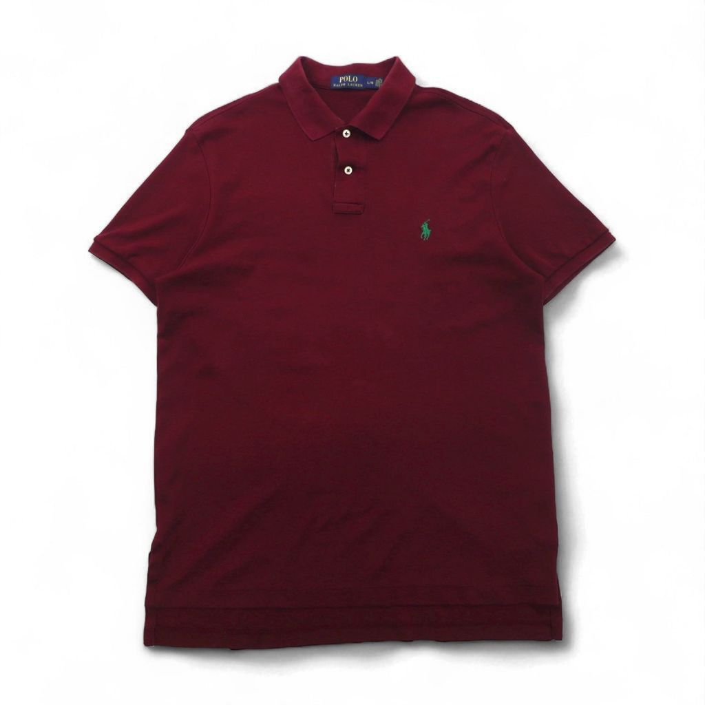 POLO RALPH LAUREN ポロシャツ L ボルドー コットン スモール