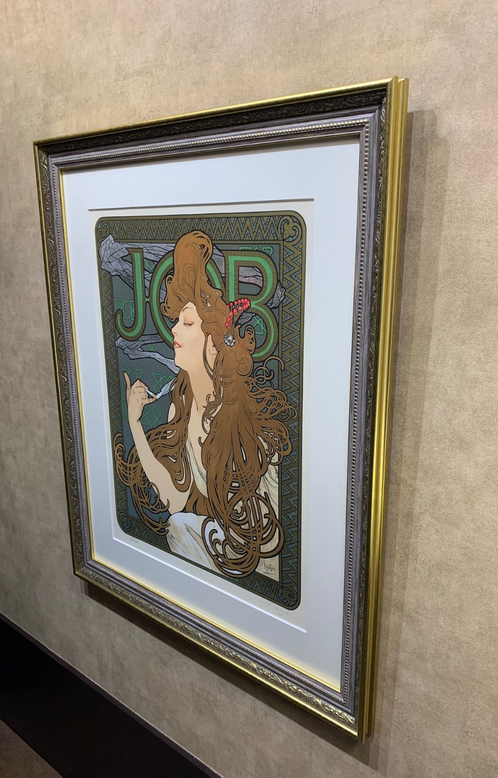 Alphonse Mucha JOB シルクスクリーン版画（シャンパン ホワイト