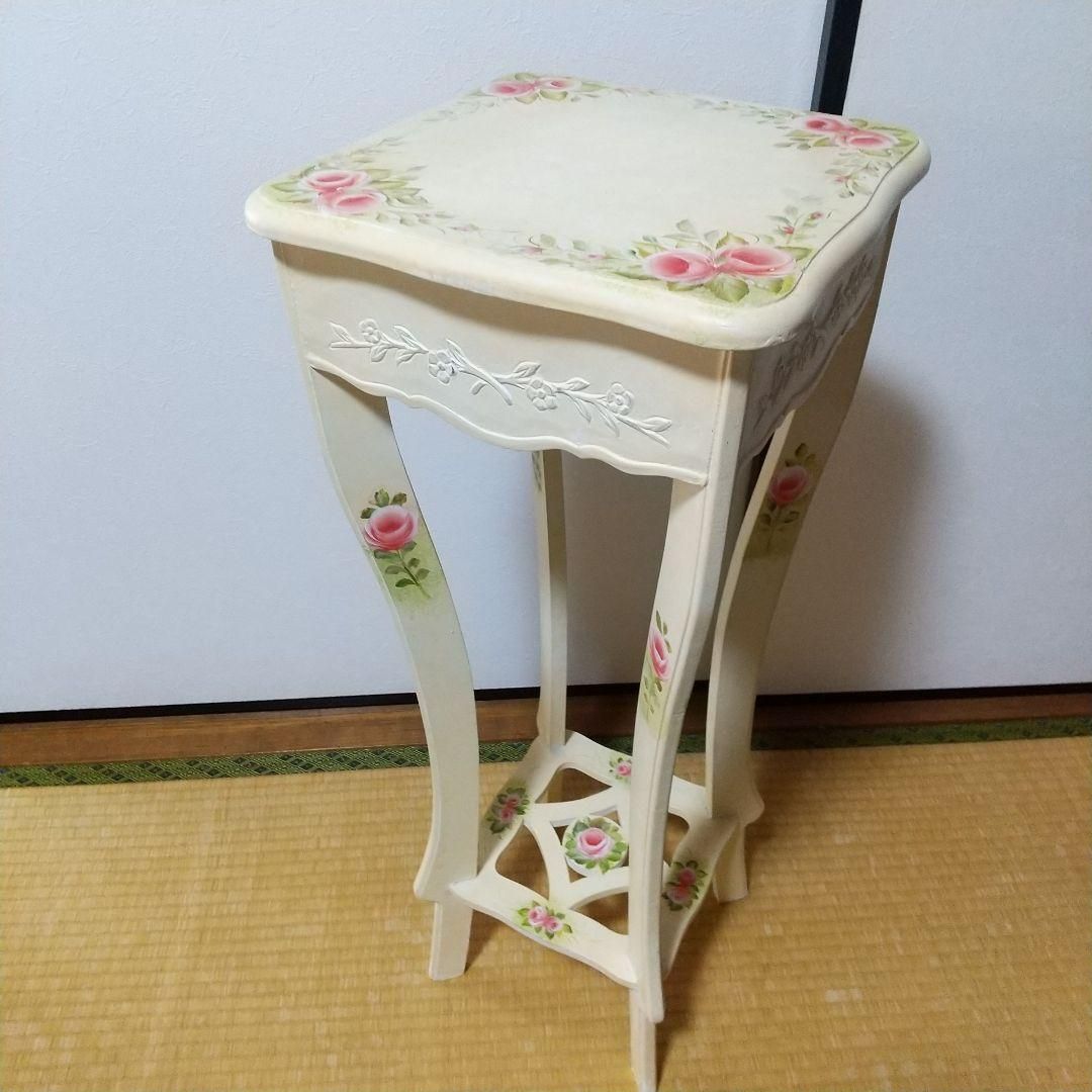 トールペイント サイドテーブル ナイトテーブル ワインテーブル 花台