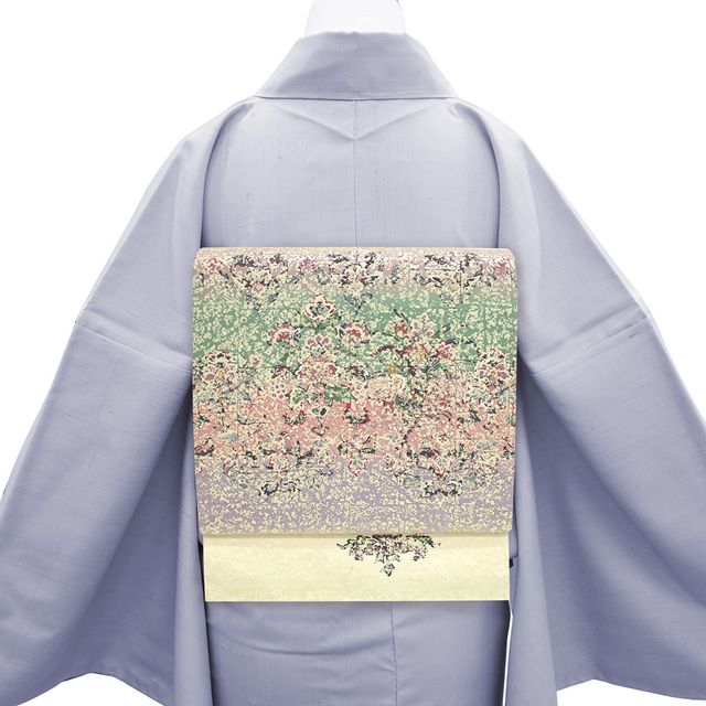 袋帯 多目 美品 逸品 華文 相良刺繍 金糸 茶色 お太鼓柄 正絹