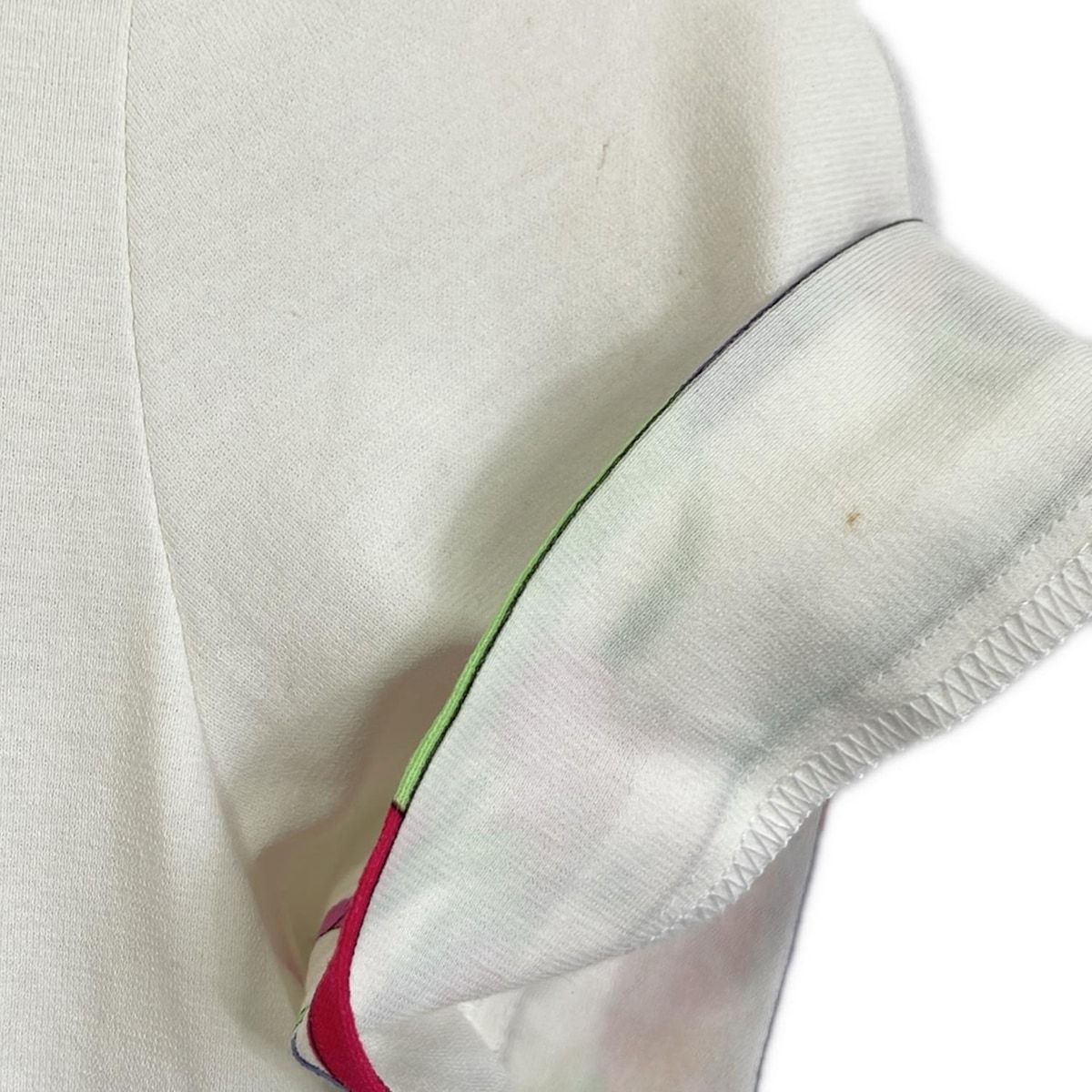 LEONARD SPORT(レオナールスポーツ) 半袖カットソー サイズ38 M レディース美品  - 0538283 白×ライトピンク×マルチ 花柄/ラインストーン/ビーズ/刺繍 レオナールスポーツ 半袖カットソー サイズ38 M レディース美品