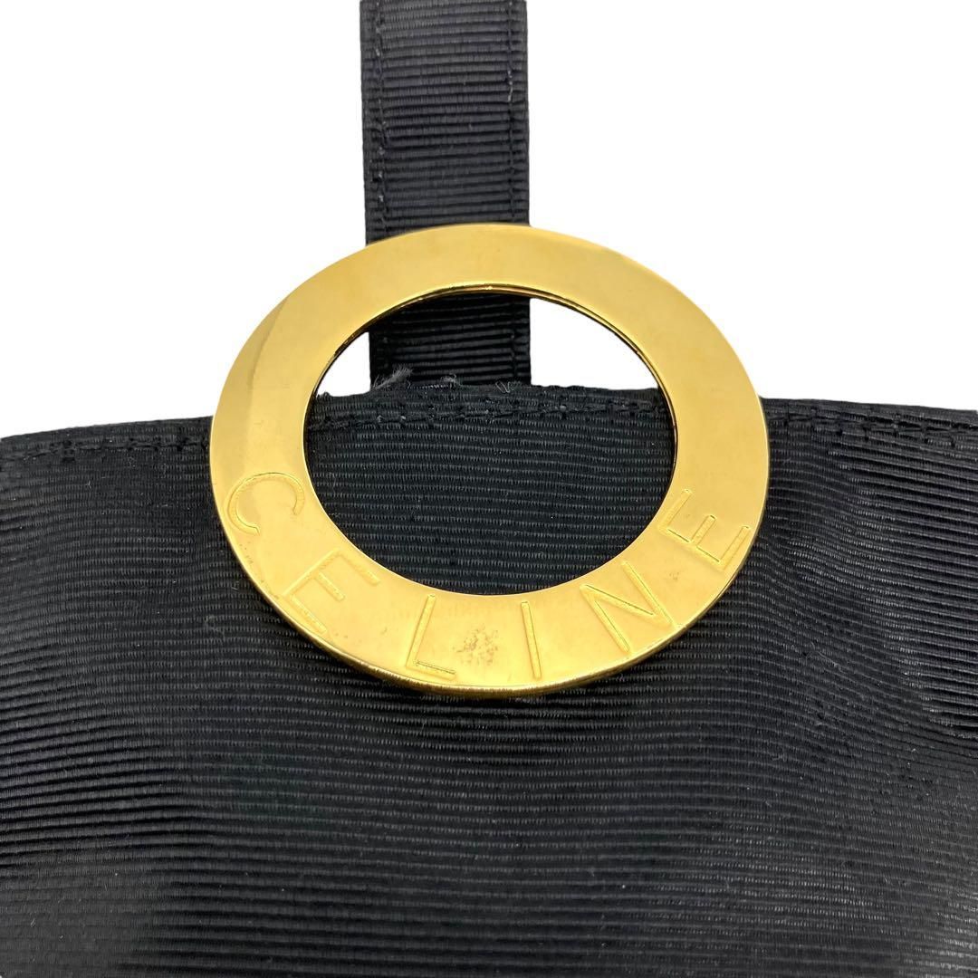 良品 2049 CELINE ミニポーチ サークルロゴ ナイロン ブラック 良品 2049 CELINE ミニポーチ サークルロゴ ナイロン ブラック