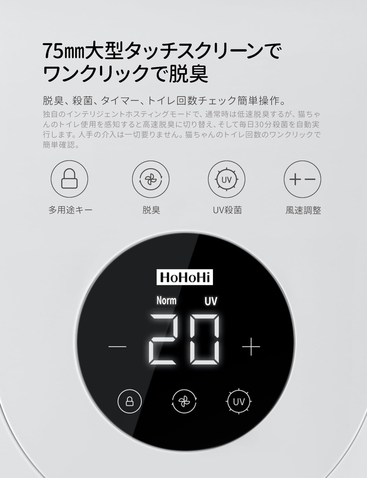 数量限定】HoHoHi 猫トイレ 自動消臭 排気ファン付き スマート 数量限定】HoHoHi 猫トイレ 自動消臭 排気ファン付き スマート