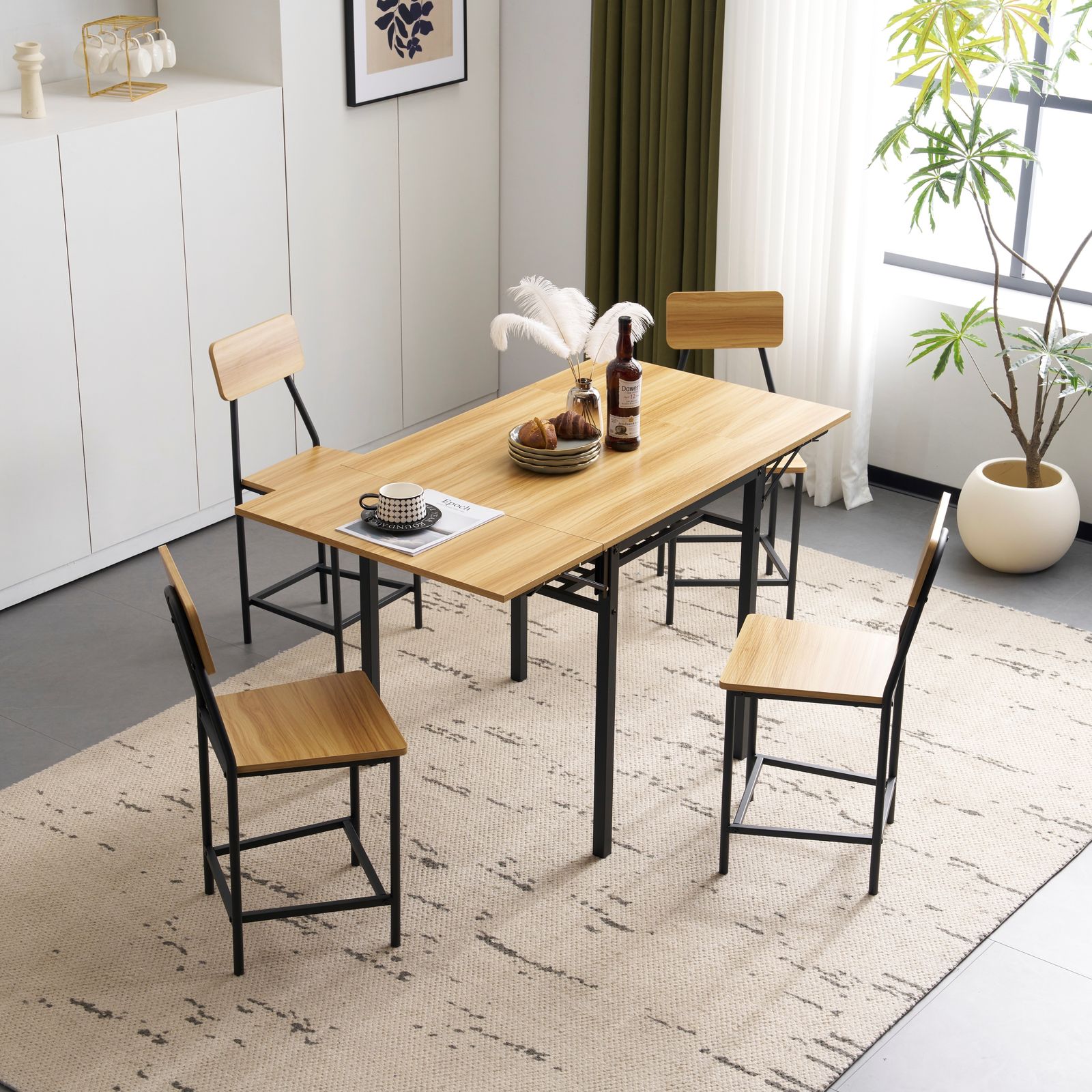 大人気商品」全新品 【ナチュラル】ダイニングセット 5点 ダイニング5 