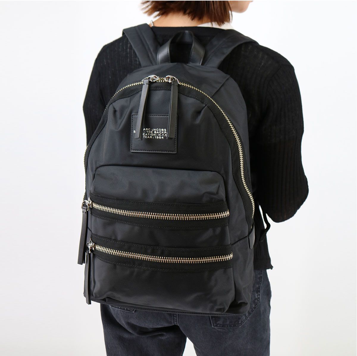 MARC JACOBS マークジェイコブス 2F3HBP028H02 THE BIKER NYLON LARGE ザ バイカー ナイロンバックパック ラージ A4収納 リュック ブラック ユニセックス ブランド