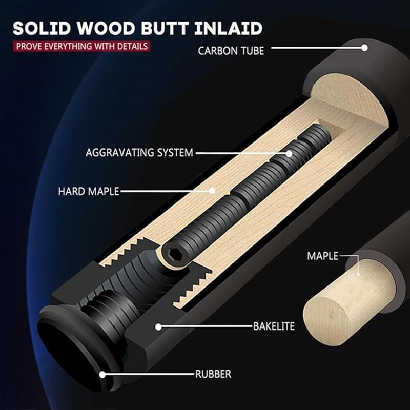 KHEALINGビリヤード キュー カーボン ジャンプキュー ビリヤード用品