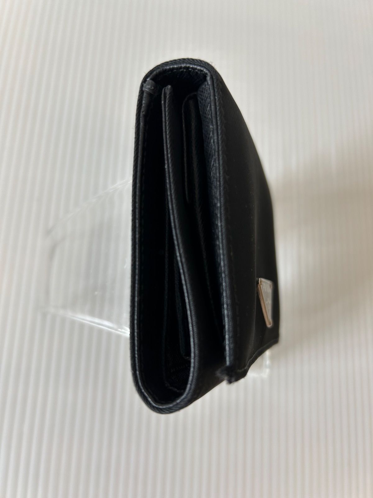 PRADA プラダ 三つ折り財布 三角ロゴ ナイロン ブラック 黒