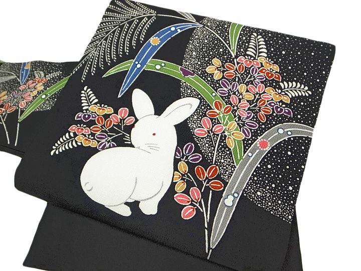 平和屋本店□極上 西陣 まいづる謹製 九寸名古屋帯 フクロウ 反端付き