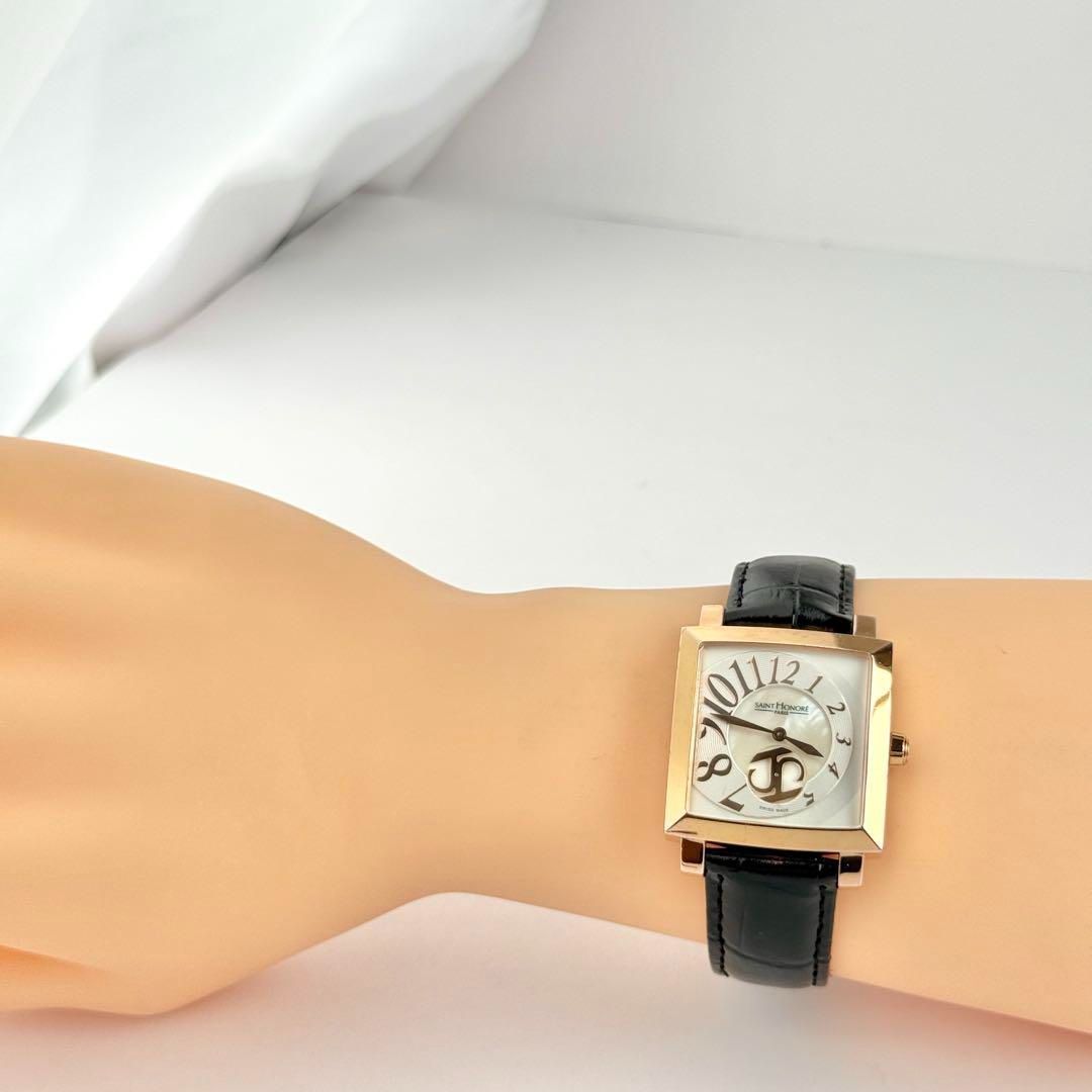 サントノーレ シェル スクエア ベルト 電池 メンズ 腕時計 554