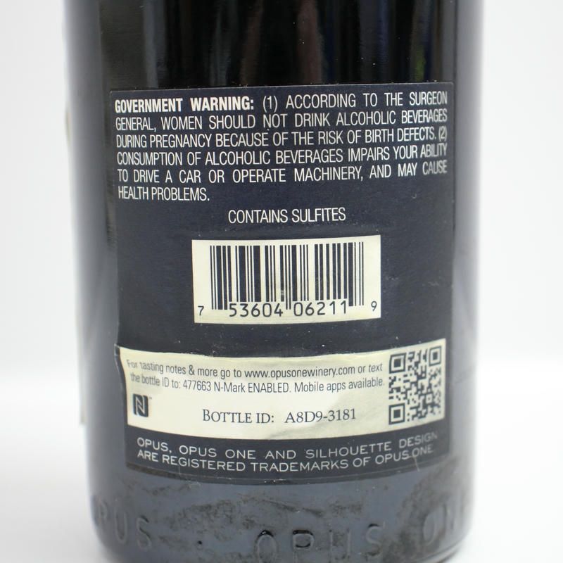 OPUS ONE（オーパスワン）2011 14％ 750ml ※ラベルはがれ T25D170053  