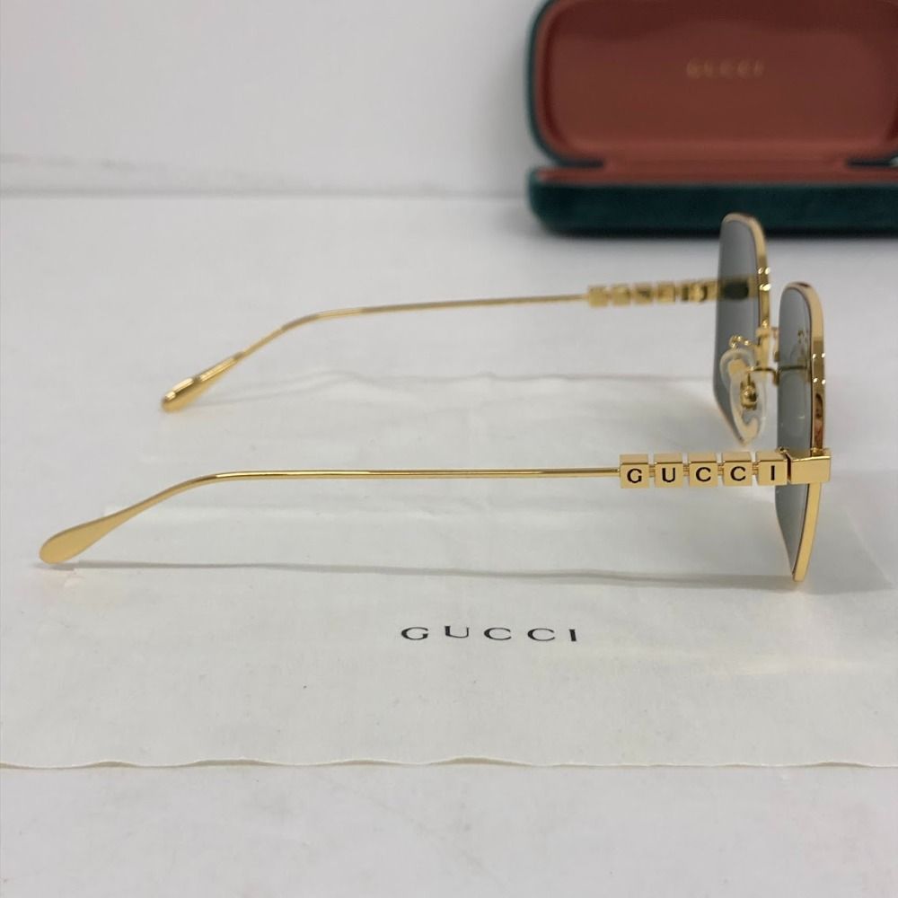08w8623 グッチ GUCCI スクエアフレーム サングラス ゴールド