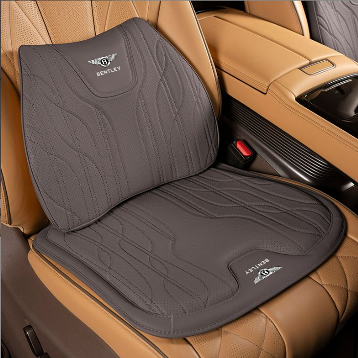 新品未使用 ベントレー（Bentley）高級 シートクッション 車用 シートカバー ナッパ レザー 腰当て 滑り止め 弾性 座布団1点+腰クッション1点  汎用6色選択 kkk