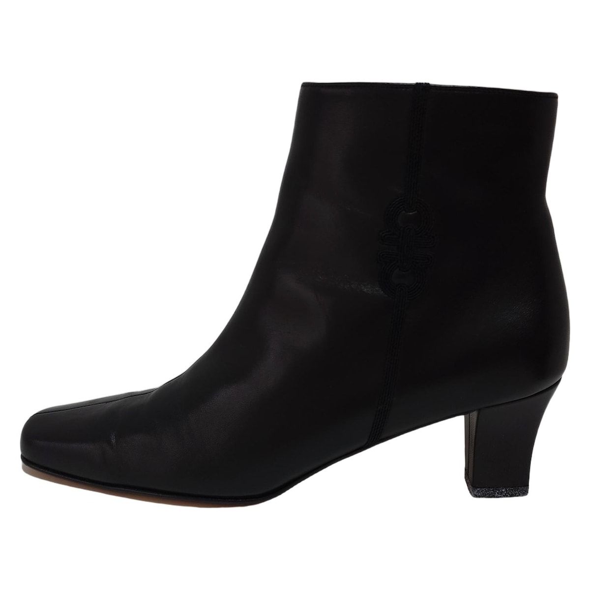 FERRAGAMO|SalvatoreFerragamo サルバトーレフェラガモ ショートブーツ 7 1|2 レディース - 黒 ガンチーニ レザー