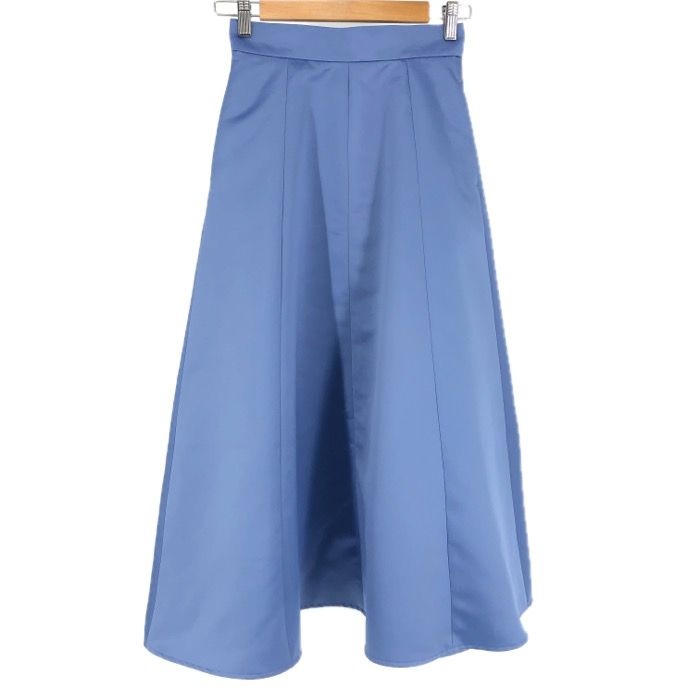 green label relaxing グリーンレーベルリラクシング ツヤサテン フ ロングスカート コバルト サイズ36 S相当 レディース