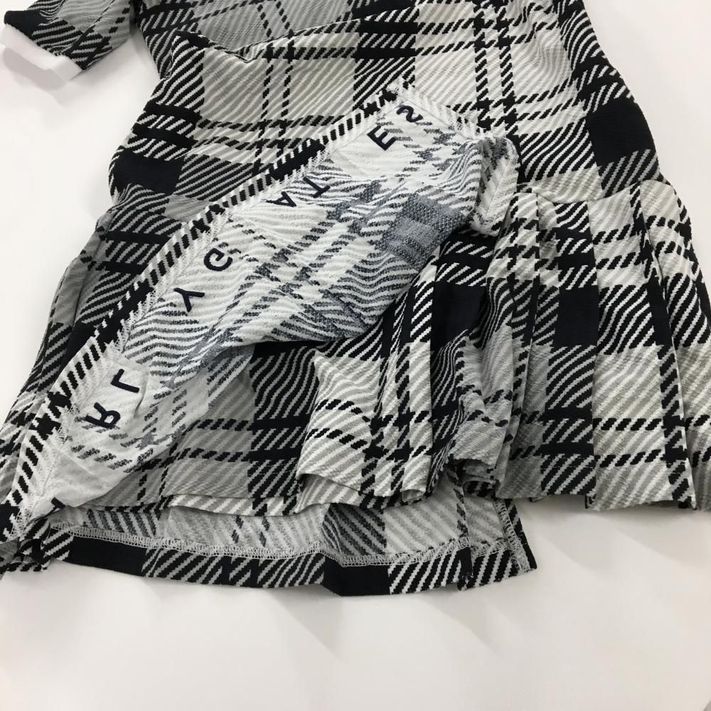 超美品】パーリーゲイツ 半袖ポロワンピース グレー×黒 チェック