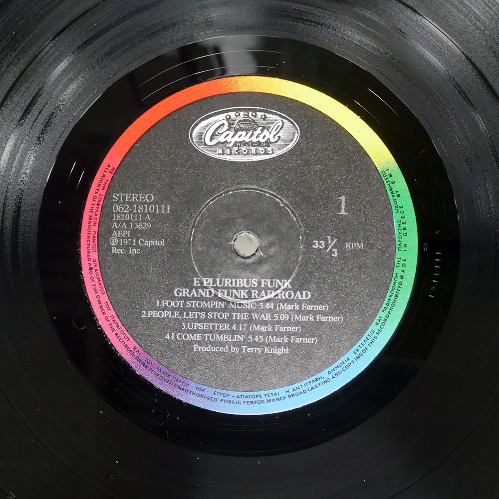 ギリシャ盤 GRAND FUNK RAILROAD/E PLURIBUS FUNK/CAPITOL