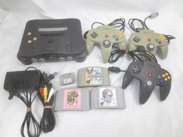 ゲーム NINTENDO 64 本体 NUS-001 動作未 周辺機器 ソフト3点付き