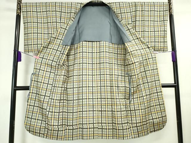 平和屋本店□極上 道行コート 単衣 ロング丈 吉野間道 逸品