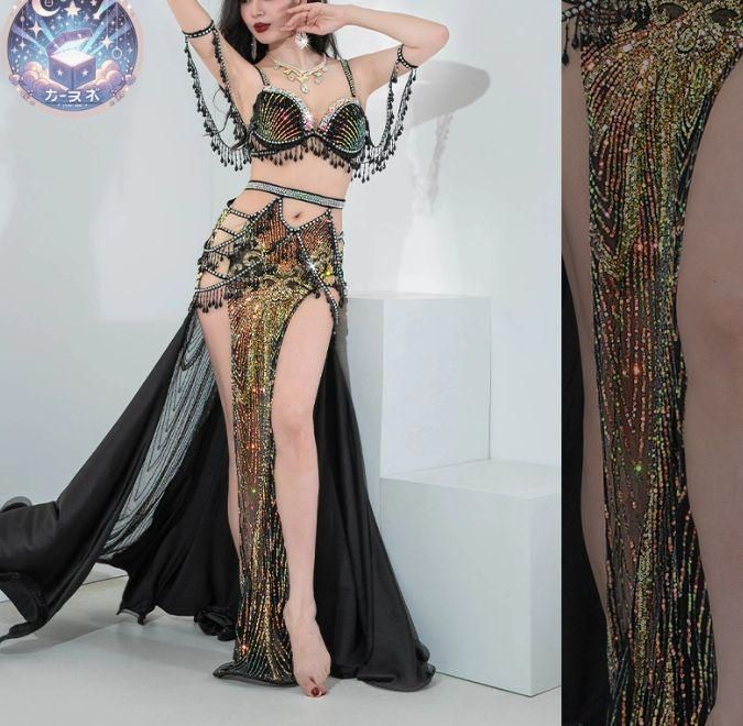 新品 未使用 新作 ベリーダンス衣装 セットアップ ブラスカート 2色