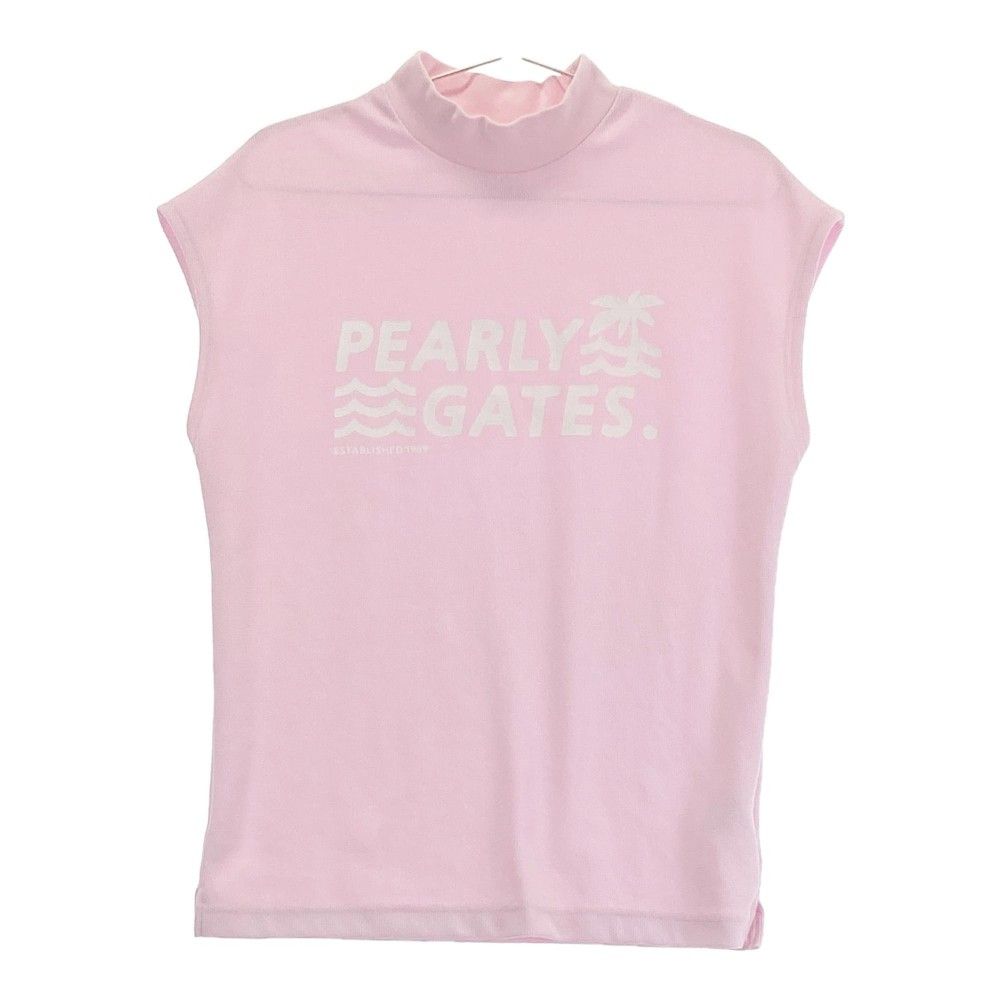 サイズ 1 PEARLY GATES パーリーゲイツ 2025年モデル ハイネック ノースリーブTシャツ ピンク系 240101298864 ゴルフウェア レディース ストスト