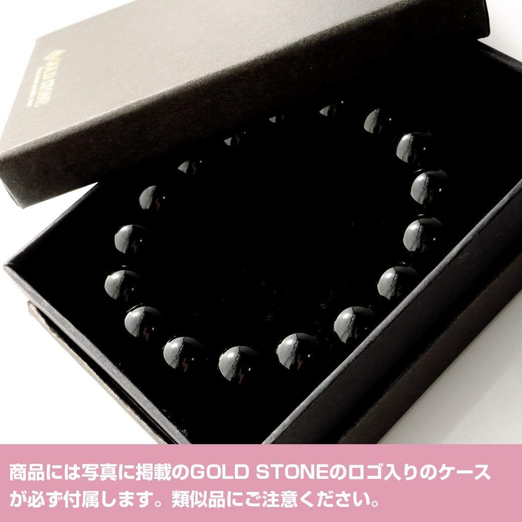 GOLD STONE モリオン 黒水晶 ブレスレット 12mm チベット産 天然 ...