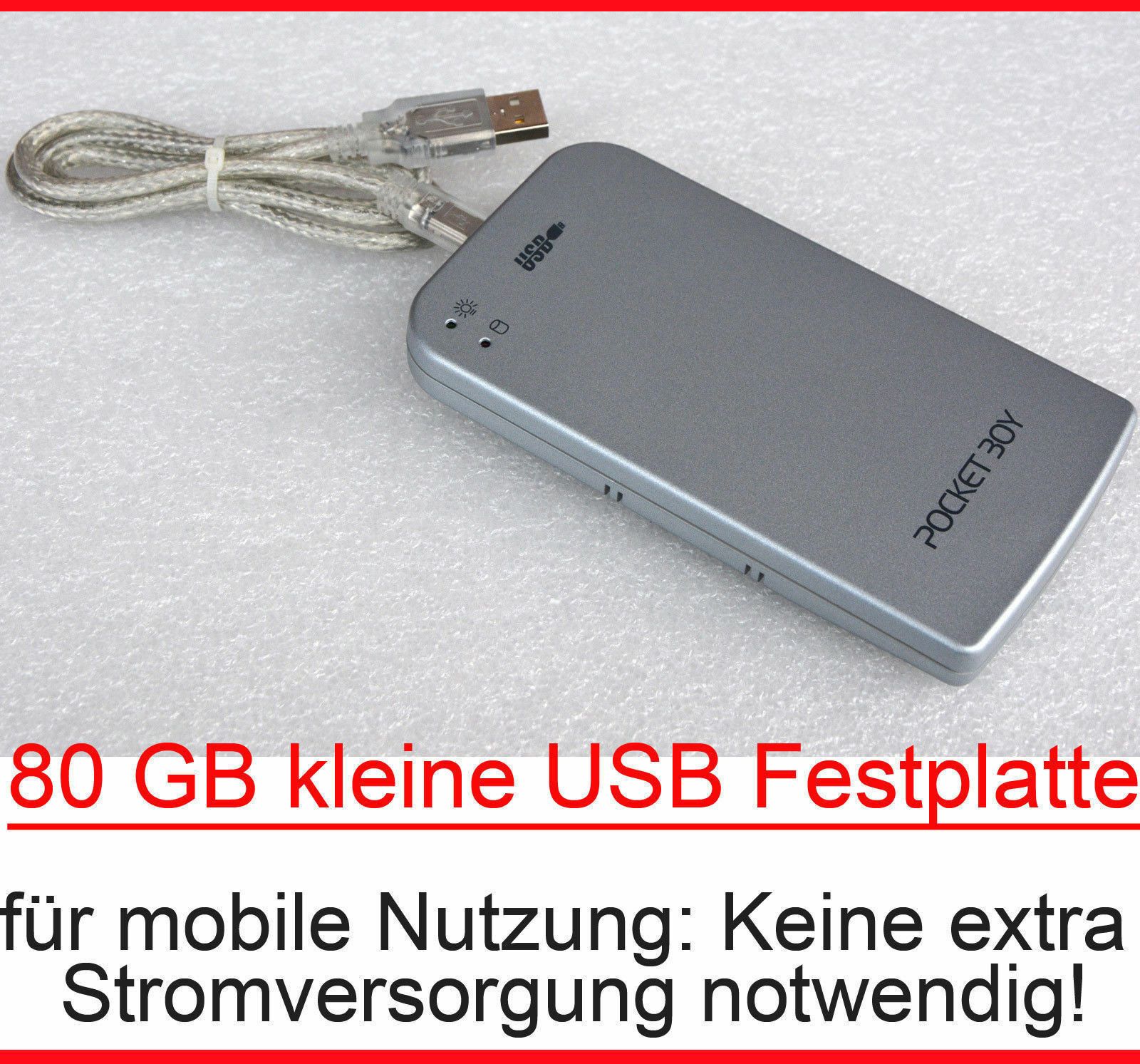 80 GB ULTRALEICHTE KLEINE MOBILE EXTERN IDE B HARDDISC 6，35 cm 2，5