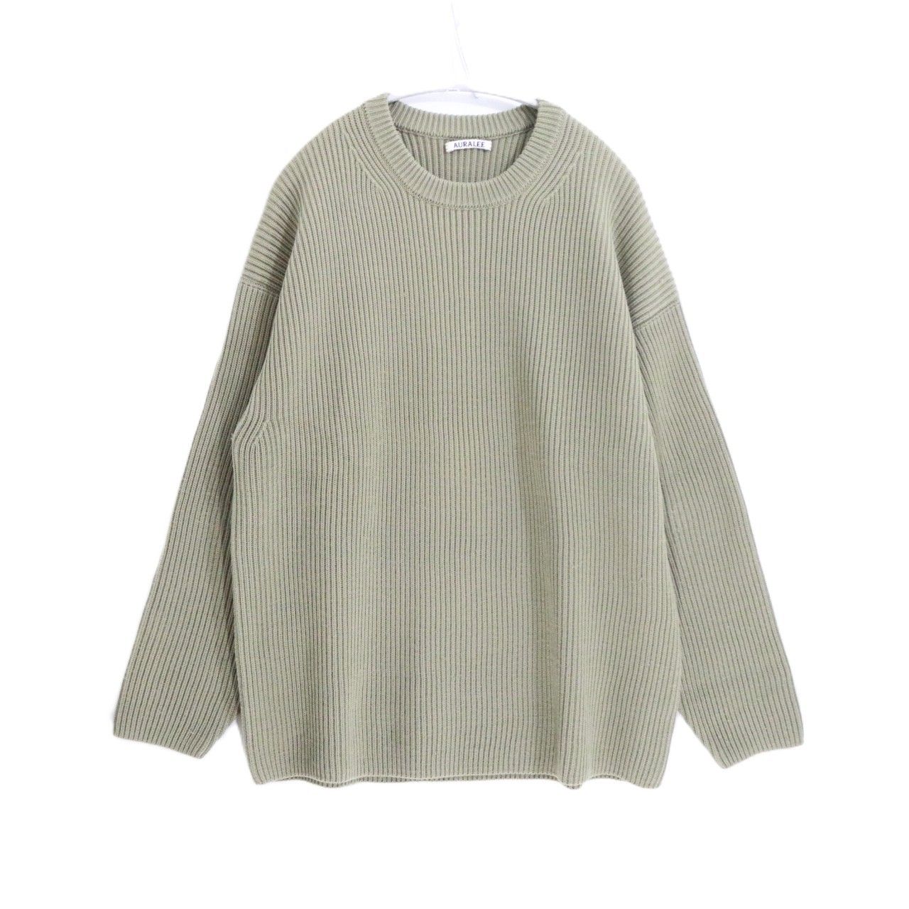 中古C】AURALEE オーラリー 4 / L メンズ リブニット A8AP02RK 厚手 