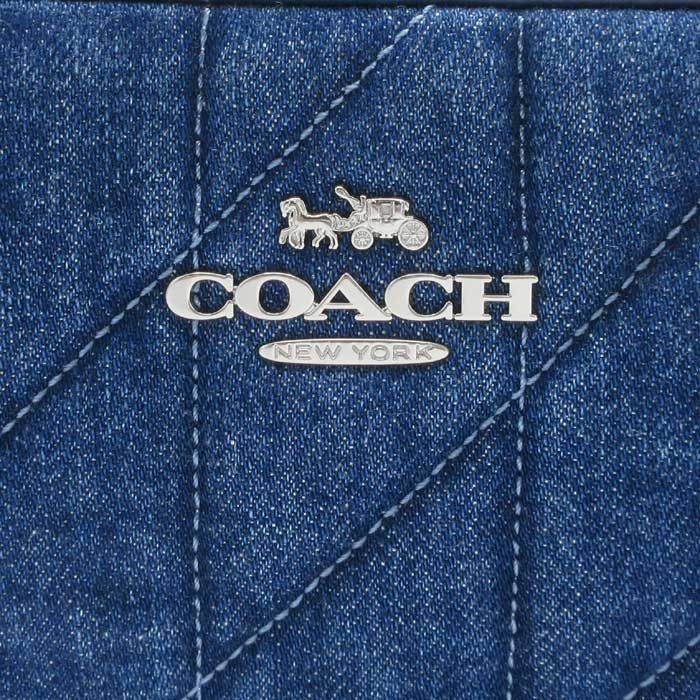 美品✨COACH コーチ デニム カメラバッグ チェーンショルダー 斜め掛け 青 COACH コーチ CAP99 2025新作セール デニム ショルダーバッグ