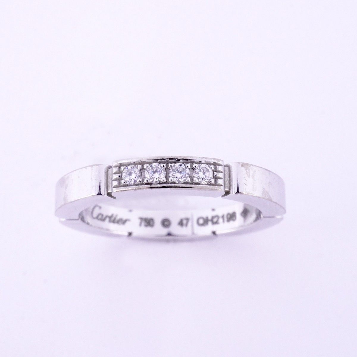 5jdb1024】カルティエ リング マイヨンパンテール 4PD K18WG ホワイト  