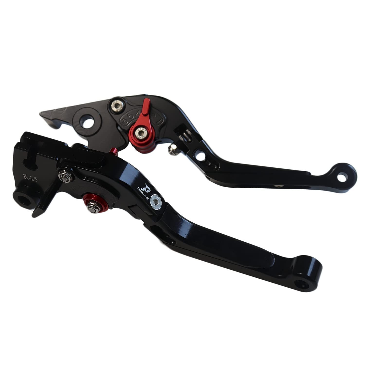 ブラック ドリームジャパン バイク ブレーキ クラッチレバー 左右セット Ninja250/R/SL Z250/SL Z125 PRO Dトラ他 【Dream-Japan】4色 可倒u0026角度u0026伸縮 調整機能付き (ブラック)