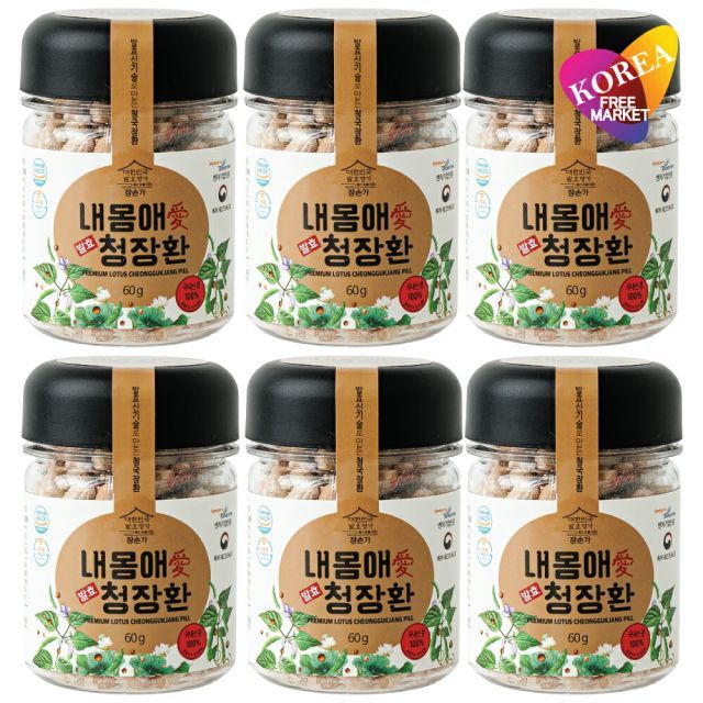 凍結乾燥 発酵 チョングッチャン粒 60g 6個セット 100％韓国産豆
