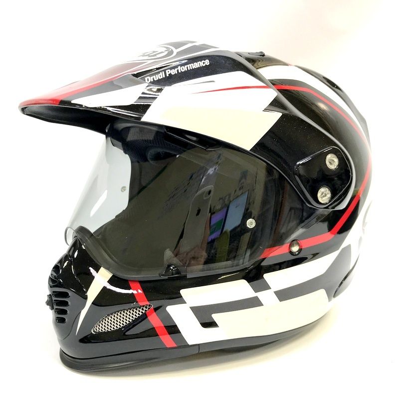 Arai TOUR CROSS3 DETOUR オフロードヘルメット オートバイ ツーリング ライディング バイカー 黒赤白 Lサイズ 内装洗濯済 バイク用品 TA0996