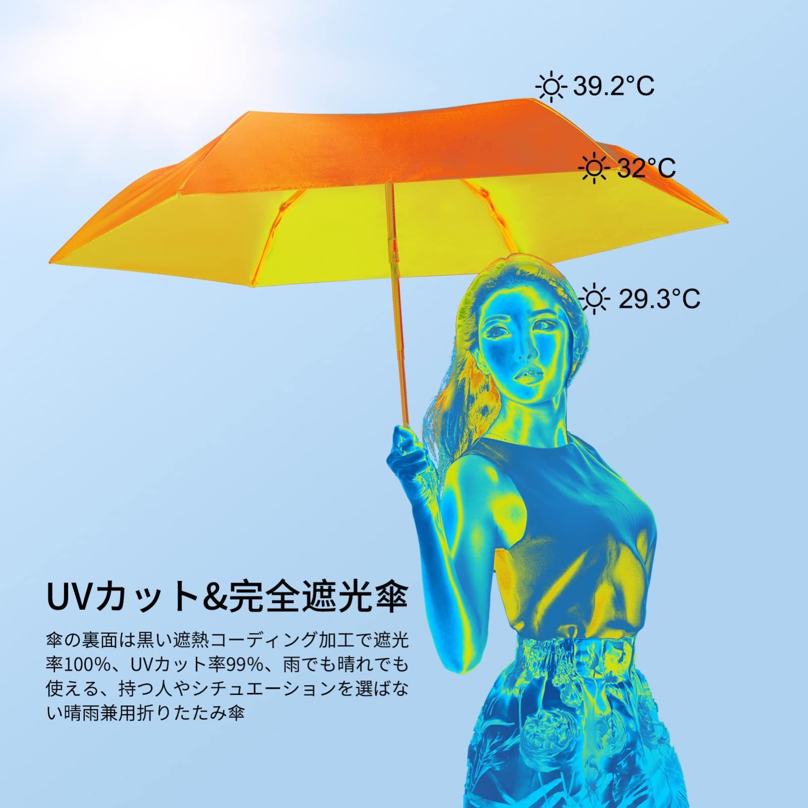 青 晴雨兼用 折りたたみ傘 折り畳み式傘 撥水加工 遮光 UVカット 日傘