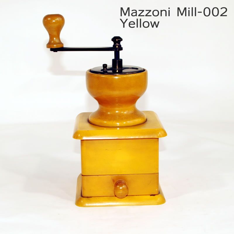 アンティーク ITALY MazzoniML-002ミル Yellow (手挽きコーヒーミル